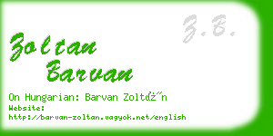 zoltan barvan business card